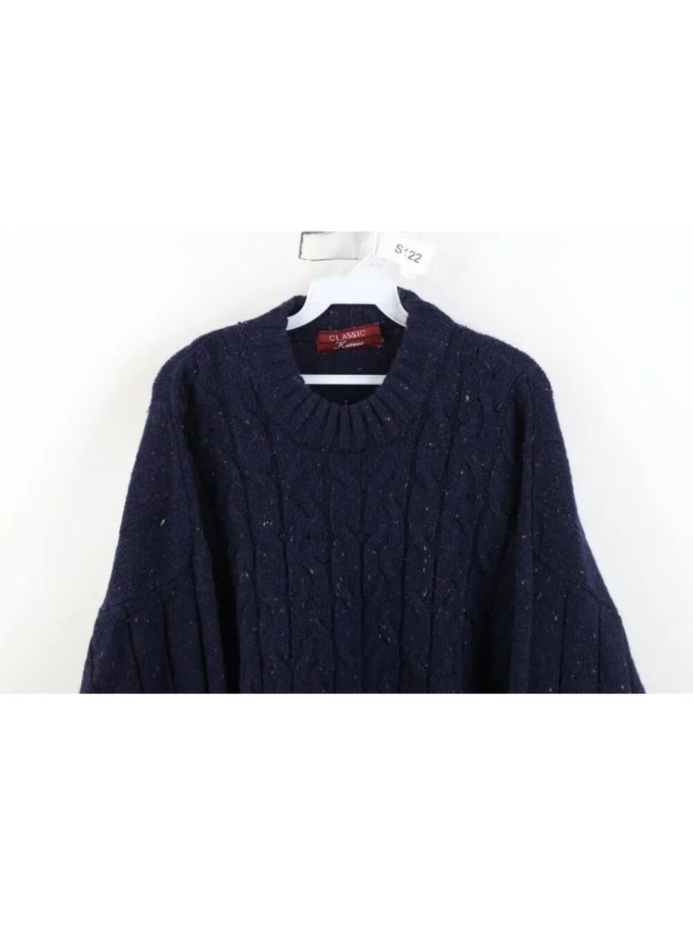 Vintage 90s Streetwear Mens Large Rainbow Fleck Wool Blend Cable Knit Sweater